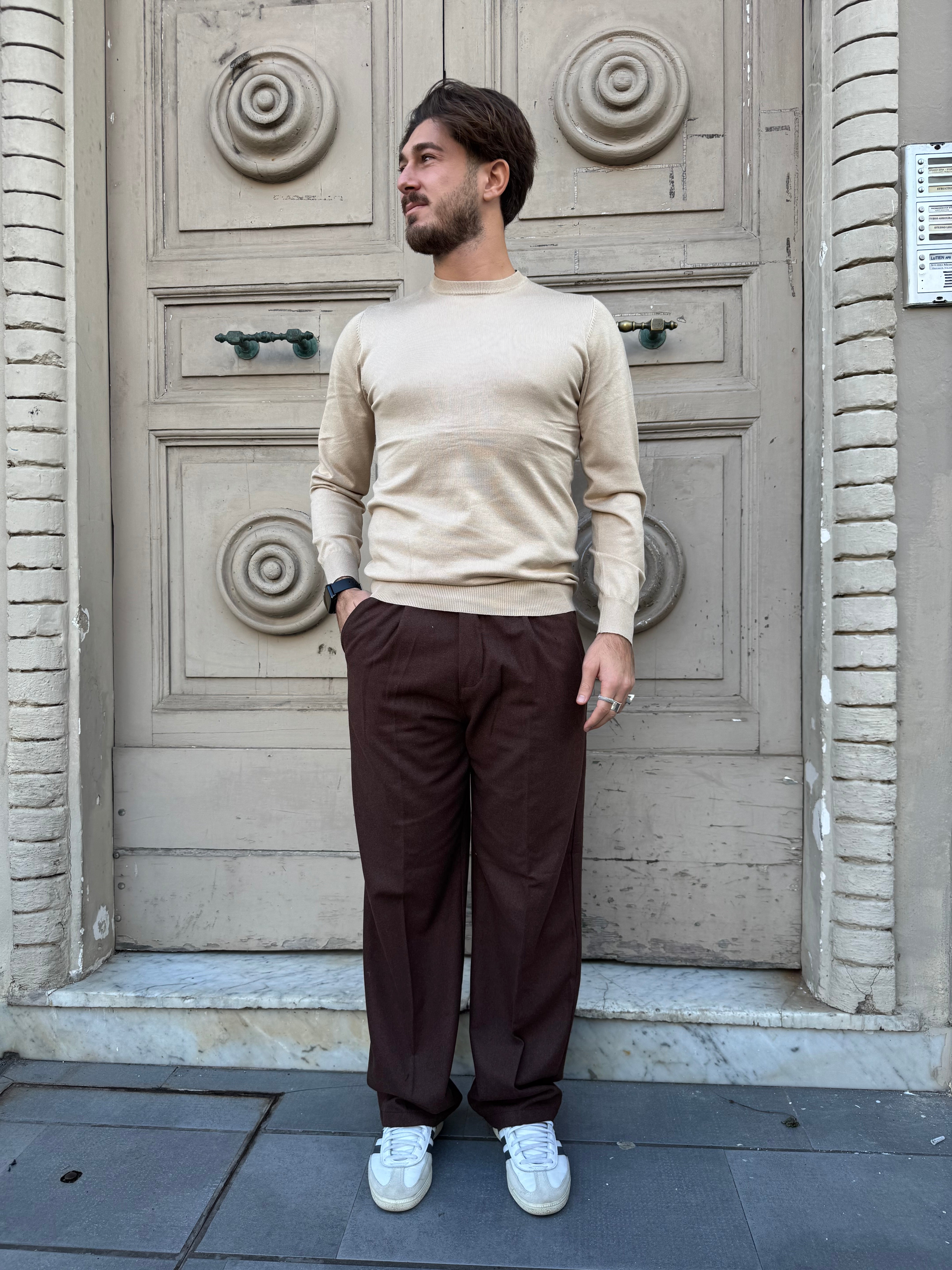 Panta baggy in lana